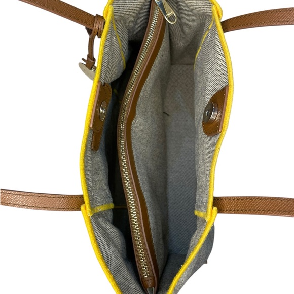 Furla Piped Trim Woven Textile Tote - Picture 7 of 13